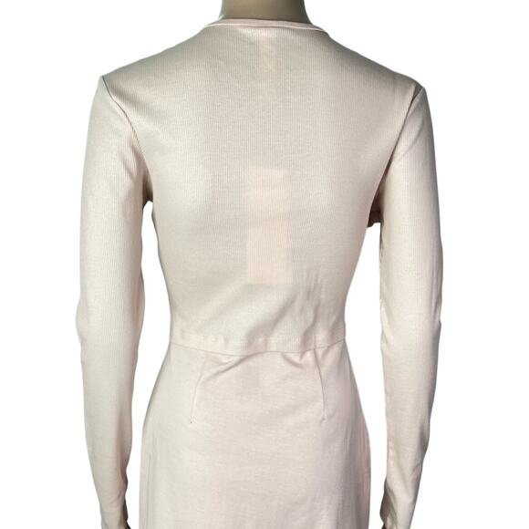 New Dion Lee Bodycon Cutout Tee Blush Pink Party Dress - Picture 7 of 13